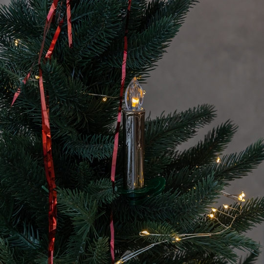 Набір з 10 світлодіодних свічок (LED) з кліпсами на ялинку, золотий, 10 см (9261-001)