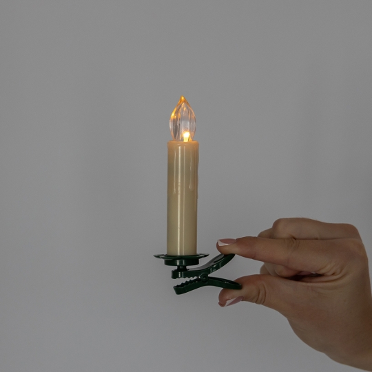 Набір з 10 світлодіодних свічок (LED) з з кліпсами на ялинку, айворі, 10 см (9261-002) Набір з 10 світлодіодних свічок (LED) з з кліпсами на ялинку, айворі, 10 см (9261-002)