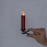 Набор из 10 светодиодных свечей (LED) с клипсами на елку, красный, 10 см (9261-004)