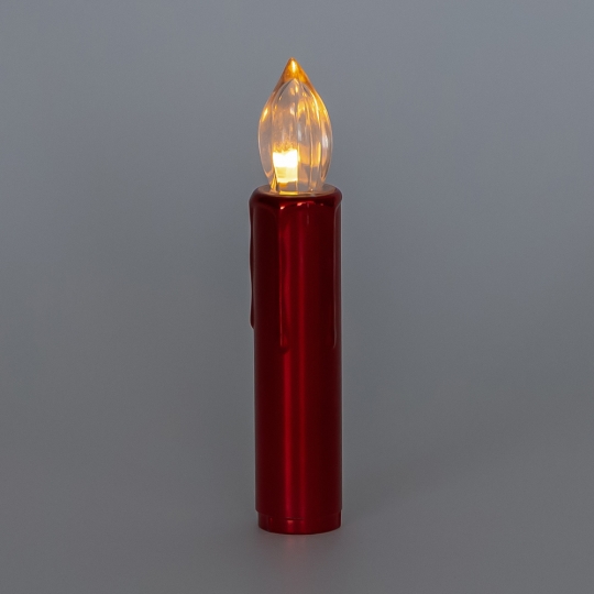 Набор из 10 светодиодных свечей (LED) с клипсами на елку, красный, 10 см (9261-004)