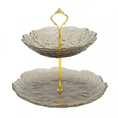 Блюдо 2-х ярусне "Чорний турмалін", 26*24 см (9219-031)