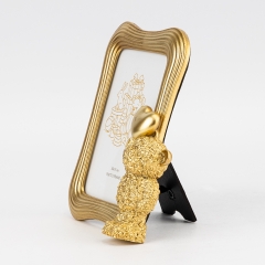 Фоторамка "Медвежонок с сердцем", золотая, 15,5*19,5 см (2023-008)