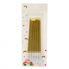 Набір високих свічок для торта (золото, срібло) (8512-013)