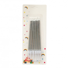 Набір високих свічок для торта (золото, срібло) (8512-013)