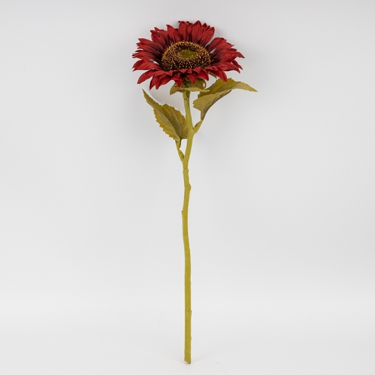Искусственный подсолнух, бордовый, 47 см (2026-025/wine) Искусственный подсолнух, бордовый, 47 см (2026-025/wine)