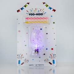 Набір свічок для торта "6", світиться, 7,5 см (9074-086)