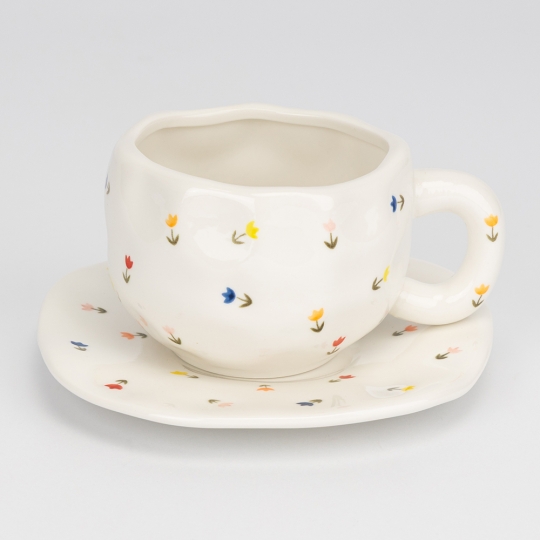 Чашка с блюдцем «Летние цветы», 350 мл (9295-006)