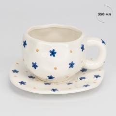 Чашка з блюдцем "Тепло весни", 350 мл (9295-007)