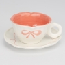 Чашка с блюдцем «Персиковый бантик», 200 мл (9295-013)