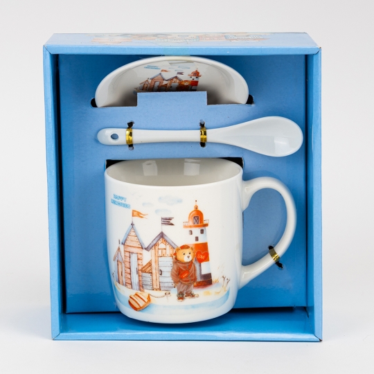 Кружка с блюдцем и ложечкой 