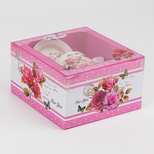 Кружка с блюдцем и ложечкой 