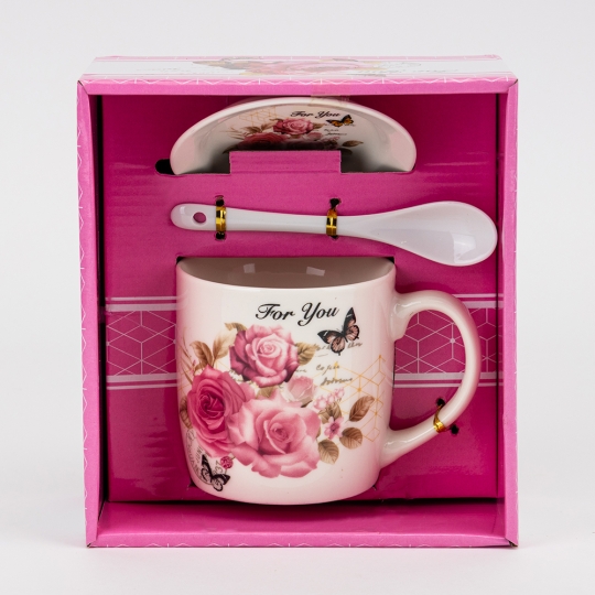 Кружка с блюдцем и ложечкой 