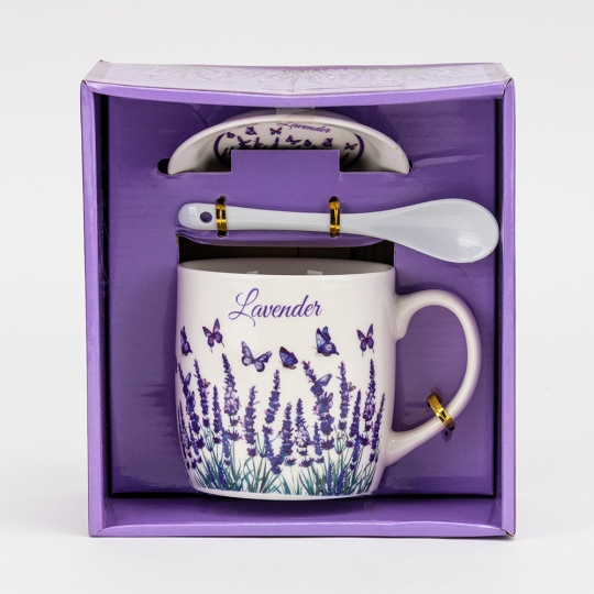 Кружка з блюдцем та ложечкою 