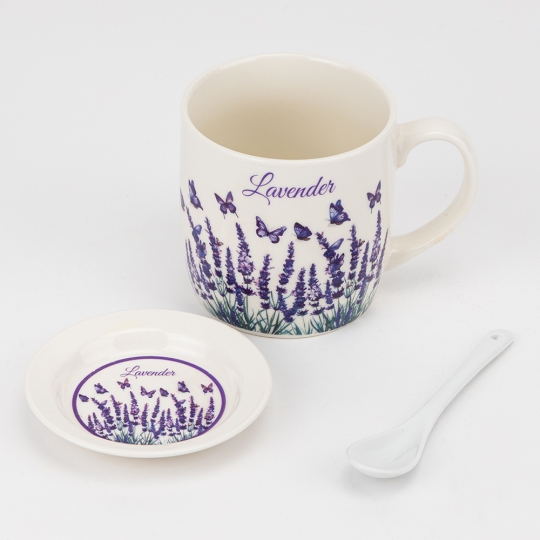 Кружка з блюдцем та ложечкою 