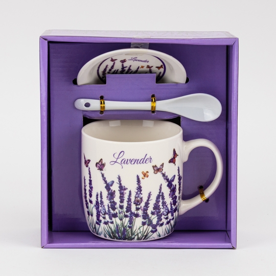 Кружка з блюдцем та ложечкою 