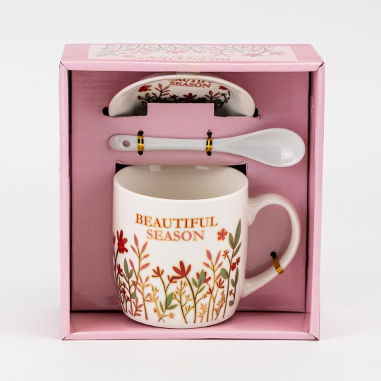 Кружка с блюдцем и ложечкой 