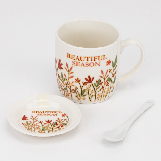 Кружка с блюдцем и ложечкой 