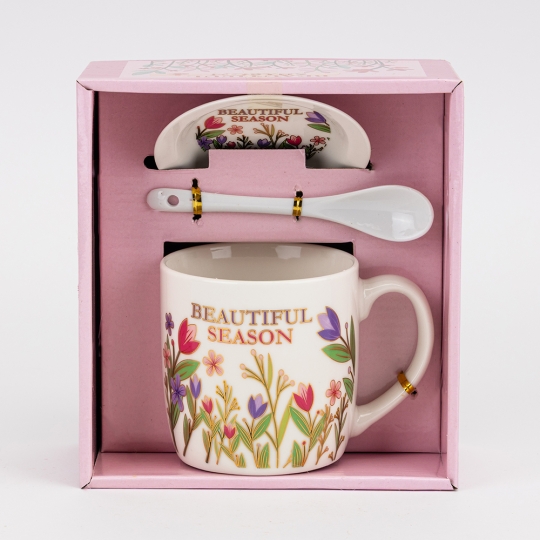 Кружка с блюдцем и ложечкой 