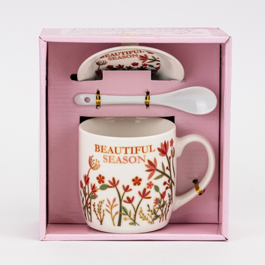 Кружка с блюдцем и ложечкой 