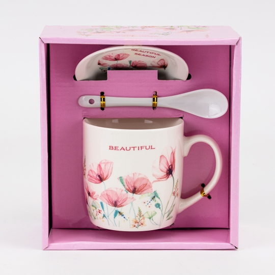 Кружка с блюдцем и ложечкой 