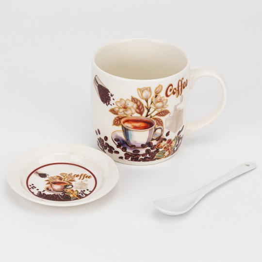 Кружка з блюдцем та ложечкою 