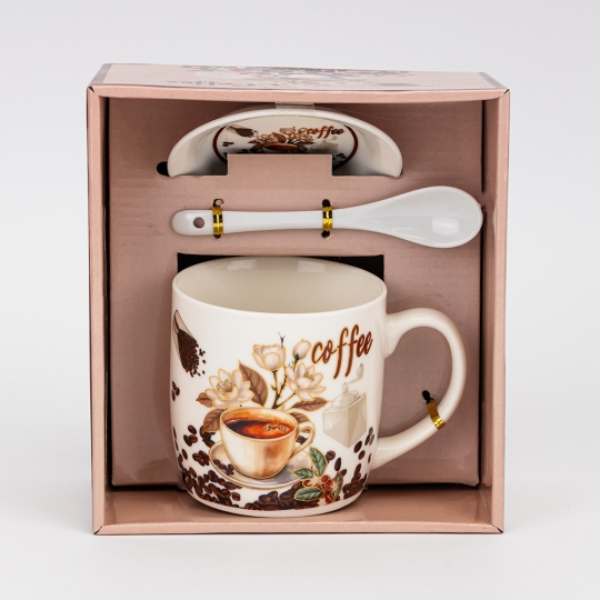 Кружка з блюдцем та ложечкою 