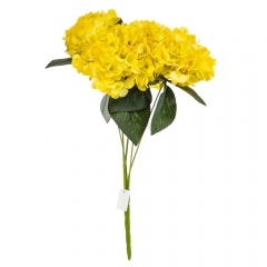 Букет гортензий, 5 бутонов, желтый, 45 см (9213-019)