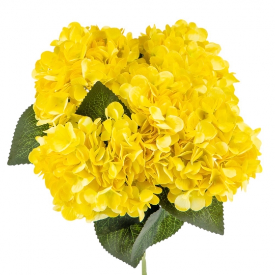 Букет гортензий, 5 бутонов, желтый, 45 см (9213-019)