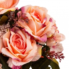 Букет "Цветочный коктейль" (7 бутонов роз, 4 гортензии), розовый, 51 см (9207-002)