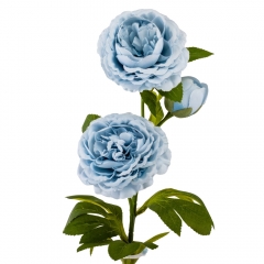 Искусственная роза пионовидная "Грация" с 3 бутонами, голубая, 56 см (9207-005)