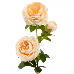 Искусственная роза пионовидная "Грация" с 3 бутонами, кремовая, 56 см (9207-006)