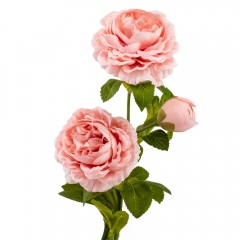 Искусственная роза пионовидная "Грация" с 3 бутонами, розовая, 56 см (9207-007)