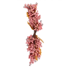 Декоративна гілка "Зимовий ярмарок" ярко-рожева (2010-137)