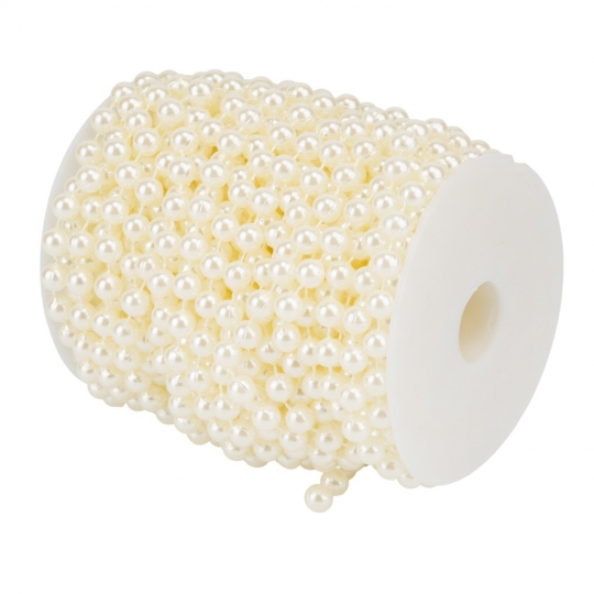 Гірлянда з намистин, кремова, 15 м (9275-001)