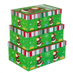 Набір з 3 коробок "Сніговик в танці" 28*20*11 (8210-004)