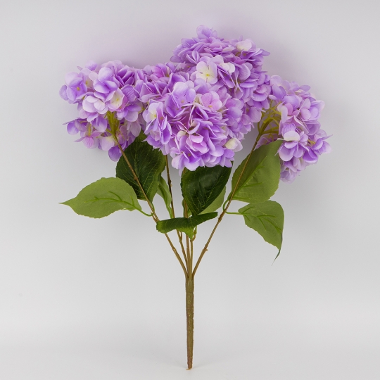 Букет гортензий, 5 бутонов, сиреневый, 48 см (2026-008/lavender)