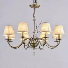 Люстра классическая с 8 тканевыми абажурами (ZD040/8) (ZD040/8)