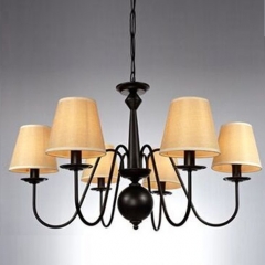 Люстра классическая черная на 6 ламп с абажуром (ZD003/6)