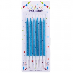 Набір свічок для торта "Сяючі моменти", блакитні, 11 см (9181-011)