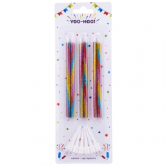 Набір свічок для торта "Переливи радості", різнокольорові, 11 см (9181-015)