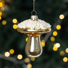 Елочная игрушка "Золотой гриб", 8 см СПАСЕННАЯ ПОЗИЦИЯ (6043-010)