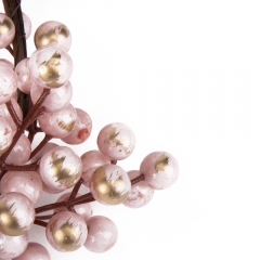 Декоративна гілка "Святкова прикраса" світло-рожева (2010-148)