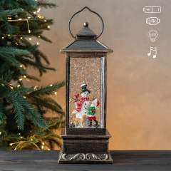 Новорічний ліхтар з підсвіткою та музикою "Зимова дружба", 31 см (9240-022)