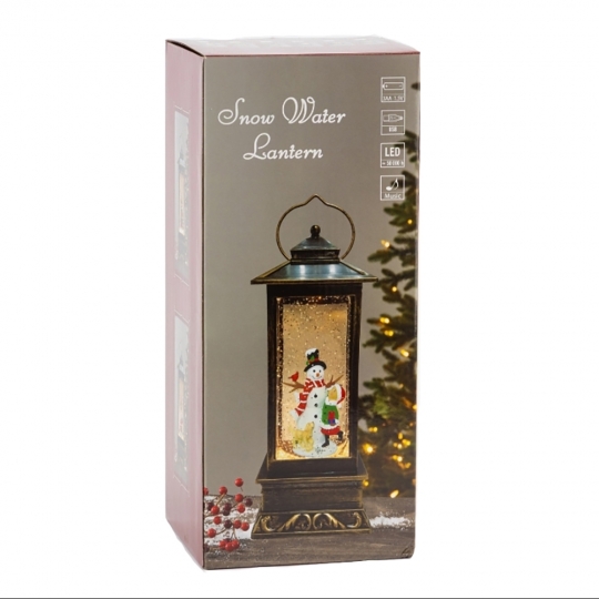 Новорічний ліхтар з підсвіткою та музикою 
