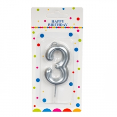 Свічка для торта, срібло (3, 4, 6, 7, 8, 9) (8226-005)