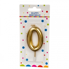 Свічка для торта, золото "0" (8226-006)