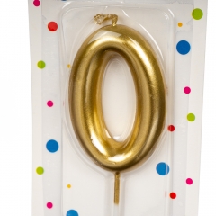 Свічка для торта, золото "0" (8226-006)