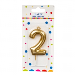 Свічка для торта, золото "2" (8226-008)