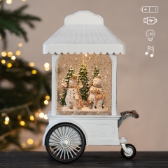 Новорічний ліхтар з підсвіткою та музикою "Різдвяна майстерня", 22 см (9240-001)