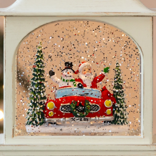 Новогодний фонарь с подсветкой и музыкой 